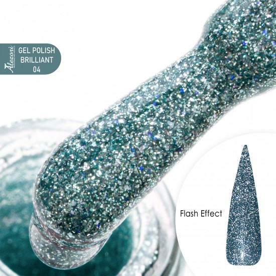 GEL POLISH BRILLIANT(FLASH EFFECT) 04 ALEZORI  15ml.