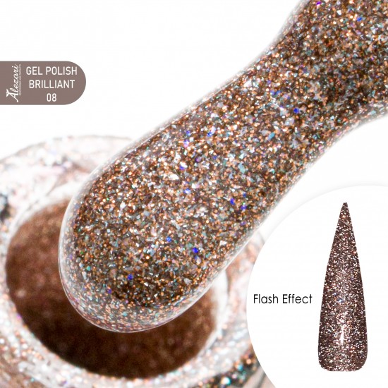 GEL POLISH BRILLIANT(FLASH EFFECT) 08 ALEZORI 15ml.