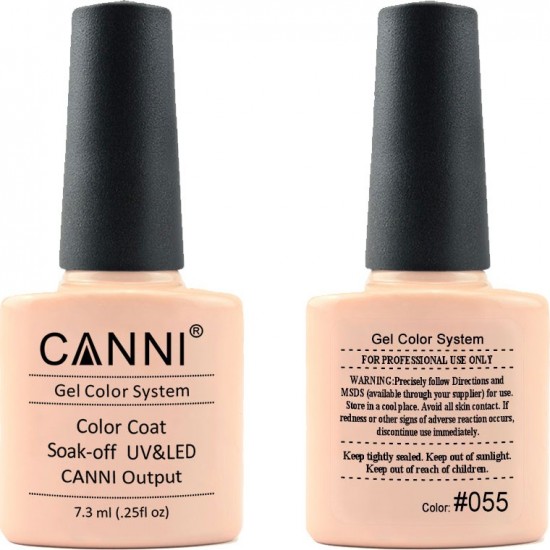 Ημιμόνιμο Βερνίκι  Canni Nail Art Color Coat 055 Apricot 7.3ml