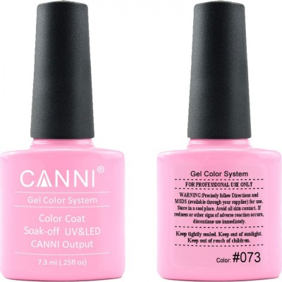 Ημιμόνιμο Βερνίκι  Canni Nail Art Color Coat 073 Lovely Pink 7.3ml