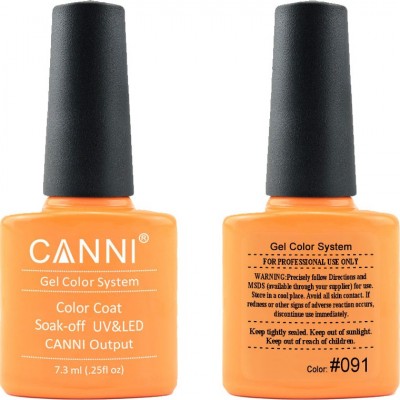 Ημιμόνιμο Βερνίκι  Canni Nail Art Color Coat 091 Bright Orange 7.3ml