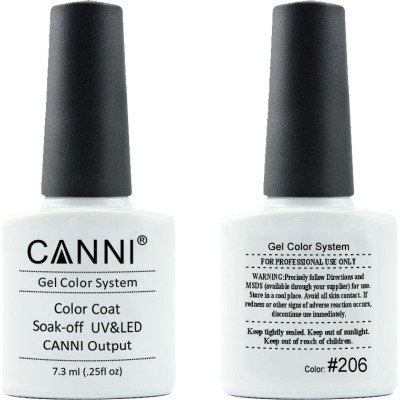 Ημιμόνιμο Βερνίκι Canni Nail Art Color Coat 206 Flash White 7.3ml