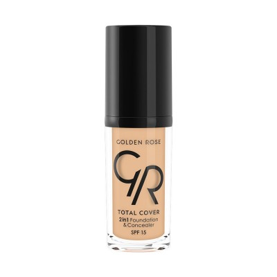 Golden Rose Total cover 2in1 Foundation & Concealer Spf15 03 Almond 30ml