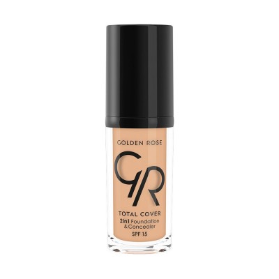 Golden Rose Total cover 2in1 Foundation & Concealer Spf15 12 Light Beige 30ml