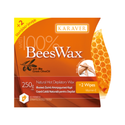 Ζεστό κερί αποτρίχωσης  Karaver Bees Wax 250gr με 100% φυσικό κερί μέλισσας