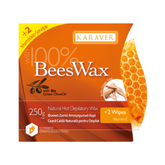 Ζεστό κερί αποτρίχωσης  Karaver Bees Wax 250gr με 100% φυσικό κερί μέλισσας