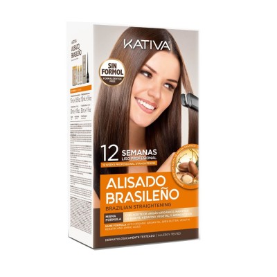 Ισιωτική θεραπεία Kativa Alisado Brasilen Kit Pre Treatment 15ml & Straightening mask 150ml & Conditioner 30ml & Shampoo 30ml