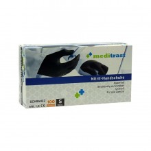 Γάντια μιας Χρήσης Μαύρα Χωρίς Πούδρα Meditrast Nitrile Gloves 100τμχ (Small)