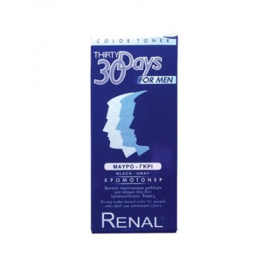 Βαφή Μαλλιών 30 Days For Men Renal Μαύρο-Γκρι 30ml