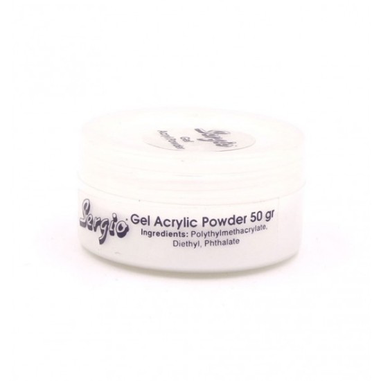 Ακρυλική σκόνη Sergio Gel Acryl Powder Λευκή/White 50gr