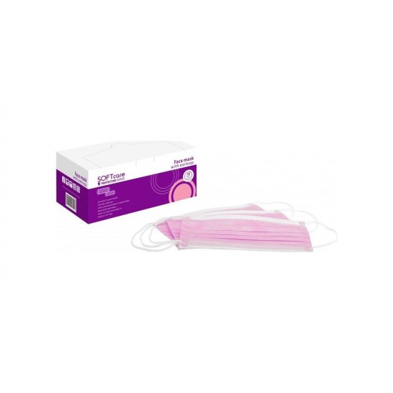 Μάσκα προσώπου Ρόζ Softcare 50τμχ