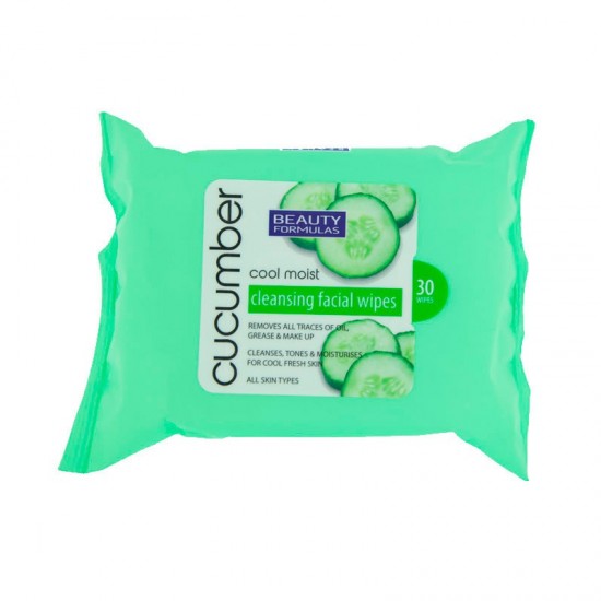 Μαντηλάκια Ντεμακιγιάζ Προσώπου Beauty formulas Make Up Remover Wipes With Cucumber Extract 25τμχ
