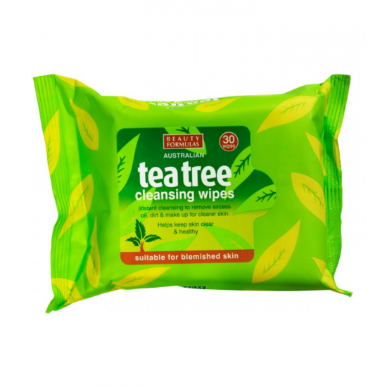 Μαντηλάκια Ντεμακιγιάζ Beauty Formulas Tea Tree Cleansing Wipes  (30τμχ)
