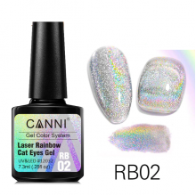 Ημιμόνιμο Βερνίκι Canni Laser Rainbow Cat Eyes Gel RB02 7.3ml