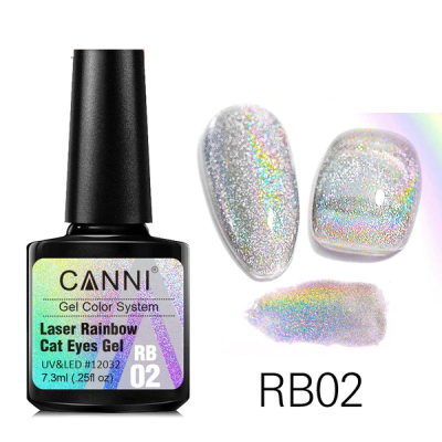 Ημιμόνιμο Βερνίκι Canni Laser Rainbow Cat Eyes Gel RB02 7.3ml