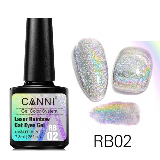 Ημιμόνιμο Βερνίκι Canni Laser Rainbow Cat Eyes Gel RB02 7.3ml