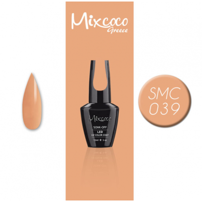 Ημιμόνιμο Βερνίκι Νυχιών Mixcoco No SMC039 Ροδακινί Παστέλ 15ml