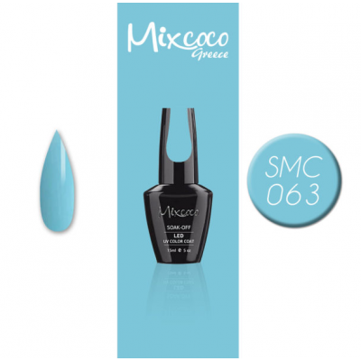 Ημιμόνιμο Βερνίκι Νυχιών Mixcoco No SMC063 Γαλάζιο 15ml