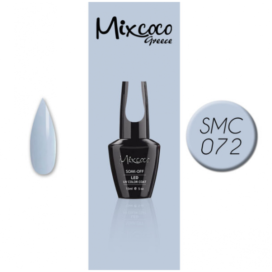 Ημιμόνιμο Βερνίκι Νυχιών Mixcoco No SMC072  Γαλάζιο Γκρι 15ml