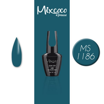 Ημιμόνιμο Βερνίκι Νυχιών Mixcoco No MS1186 Πετρόλ 15ml