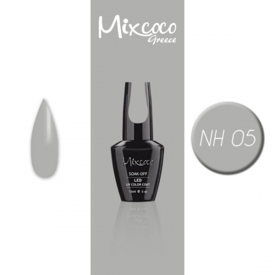 Ημιμόνιμο Βερνίκι Νυχιών Mixcoco No NH05 Γκρι Ανοιχτό 15ml