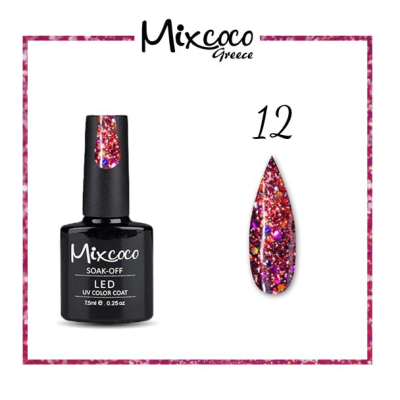 Ημιμόνιμο Βερνίκι Νυχιών Mixcoco No Rock Sparkling Gel 012 7.5ml