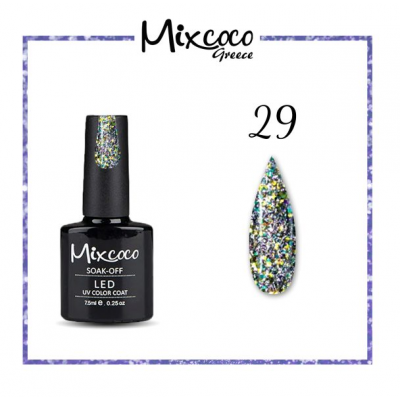 Ημιμόνιμο Βερνίκι Νυχιών Mixcoco No Rock Sparkling Gel 029 7.5ml