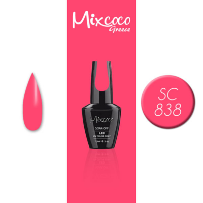 Ημιμόνιμο Βερνίκι Νυχιών Mixcoco No SC838 Fluo-Ροζ Έντονο 15ml