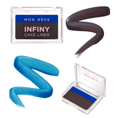 Διπλό Εyeliner Ματιών Mon Reve Infiny Cake Liner Νο 03 Brown & Royal Blue 3g