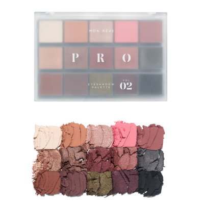 Παλέτα Σκιών με 15 Αποχρώσεις Mon Reve Pro Eyeshadow Palette Vol 02