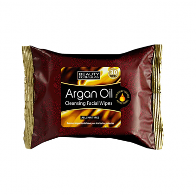 Μαντηλάκια Καθαρισμού Προσώπου Beauty Formulas Argan Oil Cleansing Facial Wipes (25τμχ)