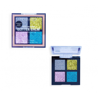 Παλέτα με σκιές ματιών Makeup Revolution Artist Collection Glitter Balm Face Palette