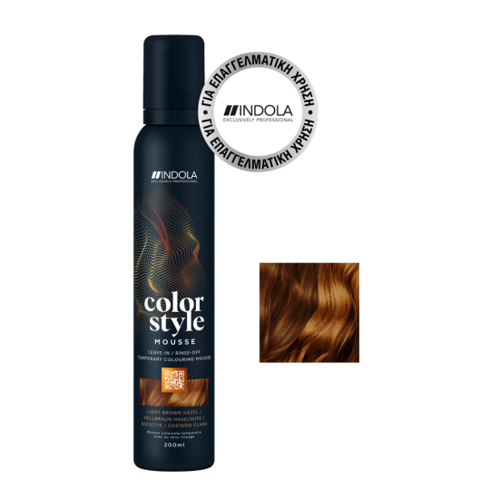 Αφρός Μαλλιών με Χρώμα Indola Color Style Mousse Light Brown Hazel 200ml