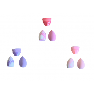 Σετ με Σφουγγαράκια & Πινέλο Make up Blending Ro-Ro SP239 (Τυχαία επιλογή χρώματος)