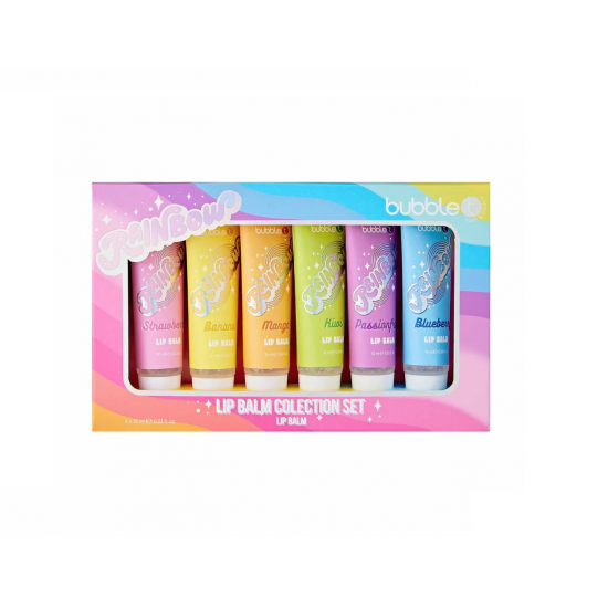 Σετ με 6 Ενυδατικά Χειλιών Bubble T Rainbow Lip Balm Colection Set (6x10ml)
