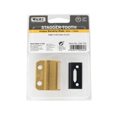 Ανταλλακτικό Κοπτικό Κουρευτικής Μηχανής Wahl Stagger-Tooth Unique Blending Blade (.5mm-1.2mm) 5 Star Cordless Magic Clip Gold 2161-716