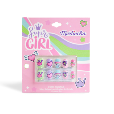 Παιδικό Σετ Νυχιών με Ενσωματωμένη Κόλλα Μartinelia Supergirl Press On Nails 10τεμ, 1σετ