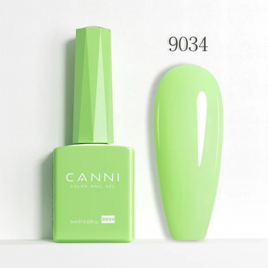 Ημιμόνιμο Βερνίκι Canni Color Nail Gel No 9034 Light Green Hema Free 9ml