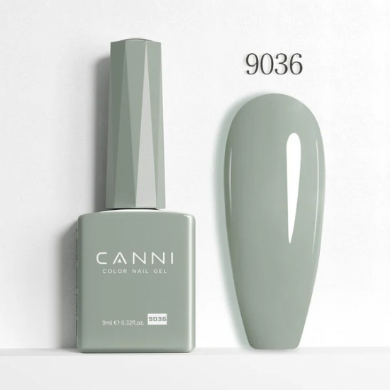 Ημιμόνιμο Βερνίκι Canni Color Nail Gel No 9036 Gray Green Hema Free 9ml