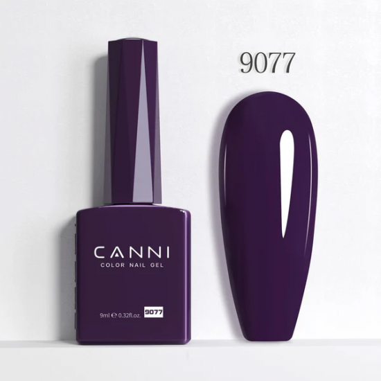 Ημιμόνιμο Βερνίκι Canni Color Nail Gel No 9077 Very Dark Purple Hema Free 9ml