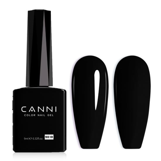 Ημιμόνιμο Βερνίκι Canni Color Nail Gel No 9018 Black Hema Free 9ml