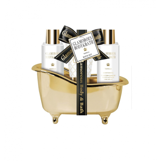 Σετ Δώρου σε Συσκευασία Μπανιέρα Glamourous Gold Tube Large με Άρωμα Vanilla