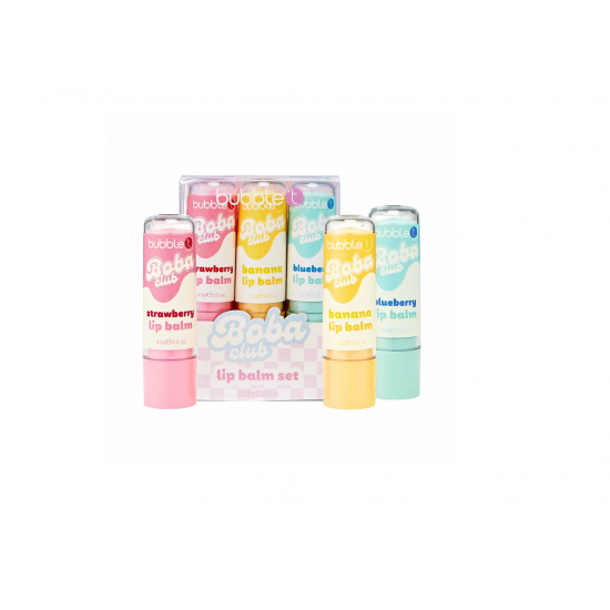 Σετ με 3 Ενυδατικά Χειλιών Bubble T Boba Lip Balm Gift Set (3x4.5g)