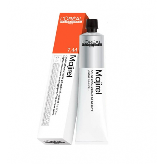 Βαφή μαλλιών LOreal Professionnel Majirel Νο 7.44 Ξανθό Χάλκινο Βαθύ 60ml