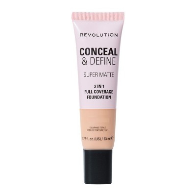 Foundation Προσώπου Revolution Conceal & Define Super Matte 2 in 1 Full Coverage Foundation No F6N 23ml