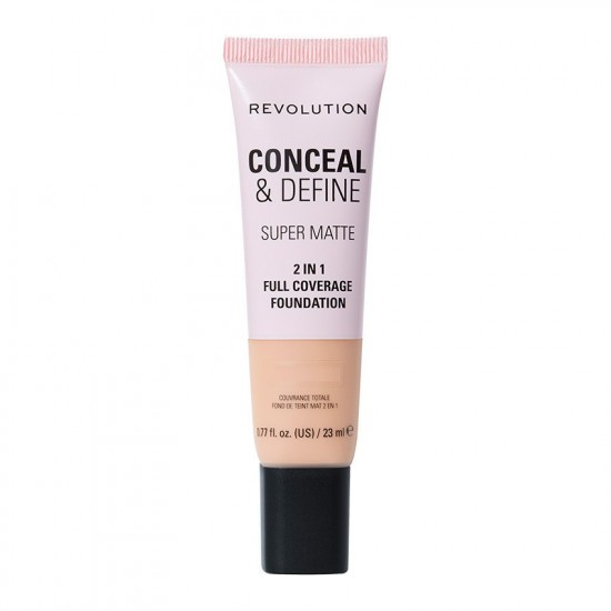 Foundation Προσώπου Revolution Conceal & Define Super Matte 2 in 1 Full Coverage Foundation No F6N 23ml