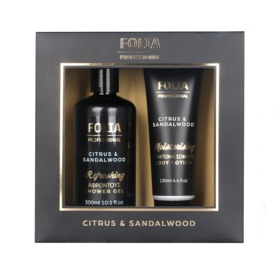 Ανδρικό Σετ Δώρου Citrus & Santalwood Folia Αφροντούς 300ml /Γαλάκτωμα Σώματος 130ml