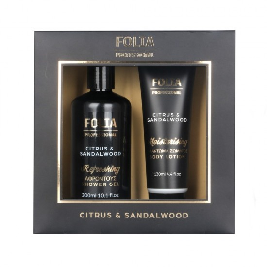 Ανδρικό Σετ Δώρου Citrus & Santalwood Folia Αφροντούς 300ml /Γαλάκτωμα Σώματος 130ml