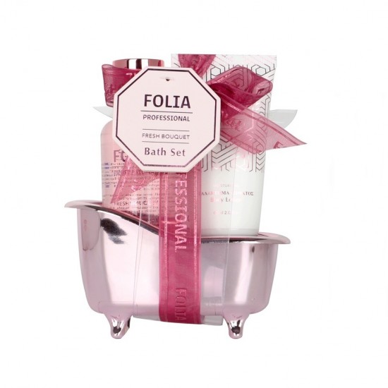 Γυναικείο Σετ Δώρου Small Bath Tube Fresh Bouquet Folia Αφροντούς 100ml /Γαλάκτωμα Σώματος 60ml