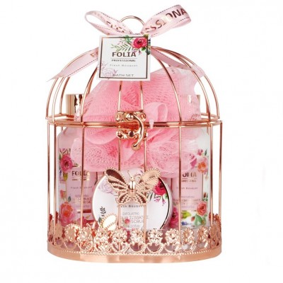 Γυναικείο Σετ Δώρου Metal Cage Fresh Bouquet Folia Αφροντούς 160ml / Γαλάκτωμα Σώματος 160ml / Scrub Σώματος 60ml / Κρέμα Σώματος 100ml / Σφουγγάρι